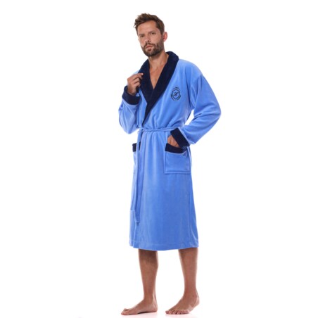 Szlafrok Diego Long 2458 Blue Blue, XXL