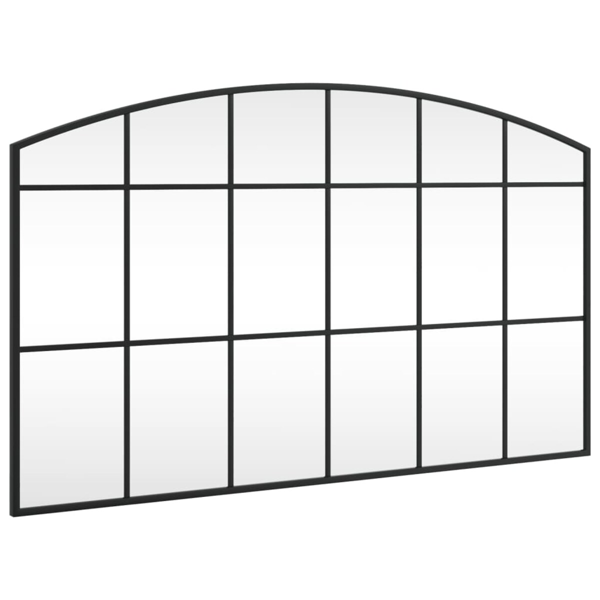vidaXL Lustro ścienne, czarne, 100x60 cm, zakończone łukiem, żelazo