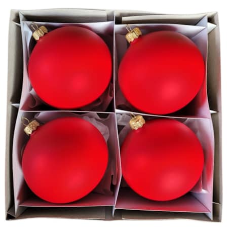 Bombka szklana 4 szt. Ø 10 cm AMALA czerwona