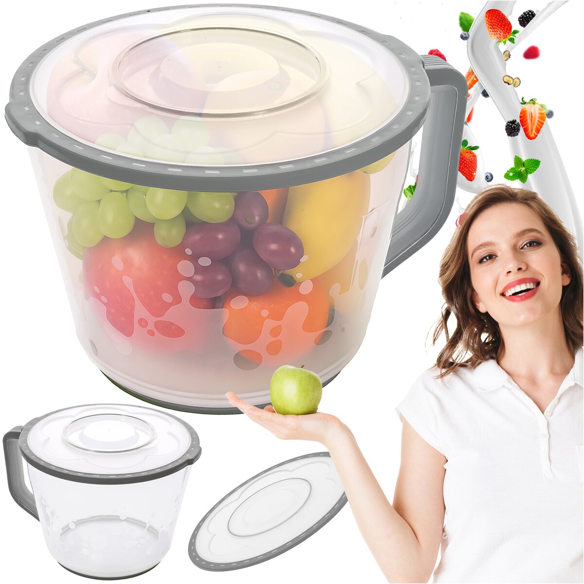 Dzbanek Do Miksowania 2L Mieszania Z Miarką Pokrywą Uchwytem