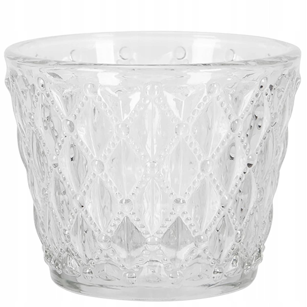ŚWIECZNIK SZKLANY NA TEALIGHT STÓŁ MAŁY OZDOBA DEKORACJA DO DOMU SALONU