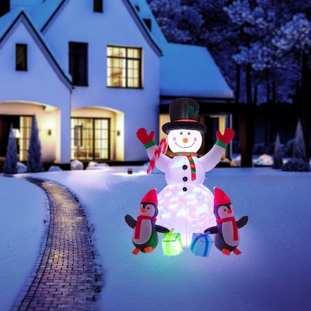 Bałwan Nadmuchiwany Świecący Duży Pompowany Led 180Cm Dmuchaniec