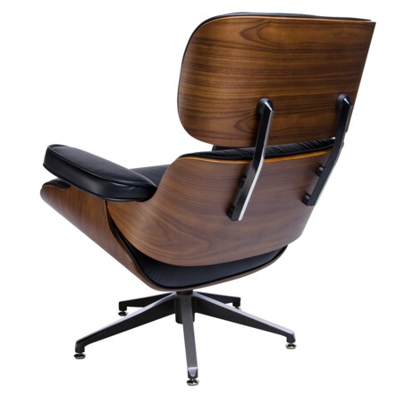 Wypoczynkowy fotel Lounge KH1501100140 z podnóżkiem czarny orzech, King Home