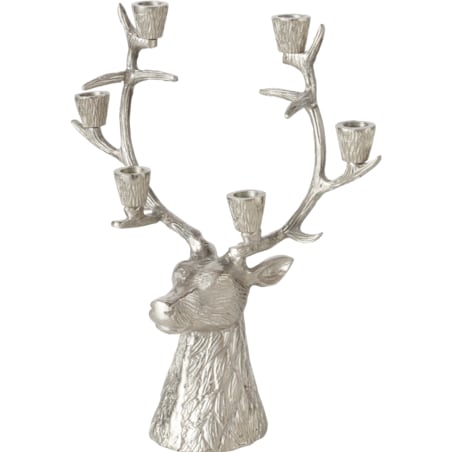 Świecznik Theodor, jeleń, niklowane aluminium