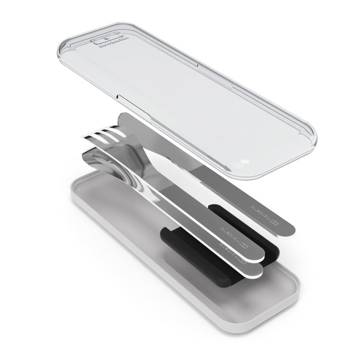 Zestaw sztućców podróżnych Slim Box Black, Monbento