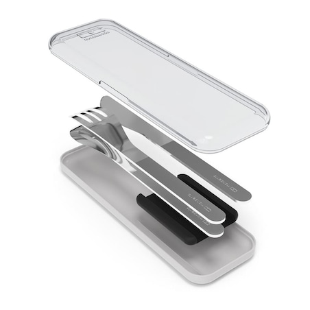 Zestaw sztućców podróżnych Slim Box Black, Monbento