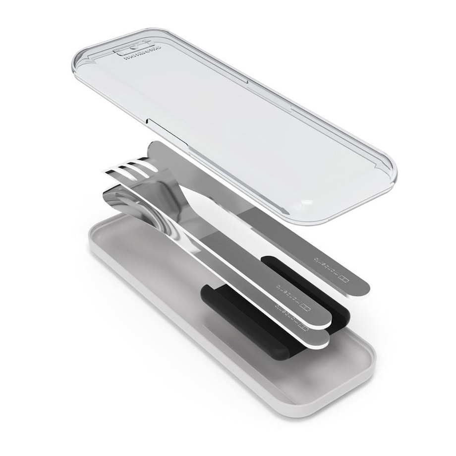 Zestaw sztućców podróżnych Slim Box Black, Monbento