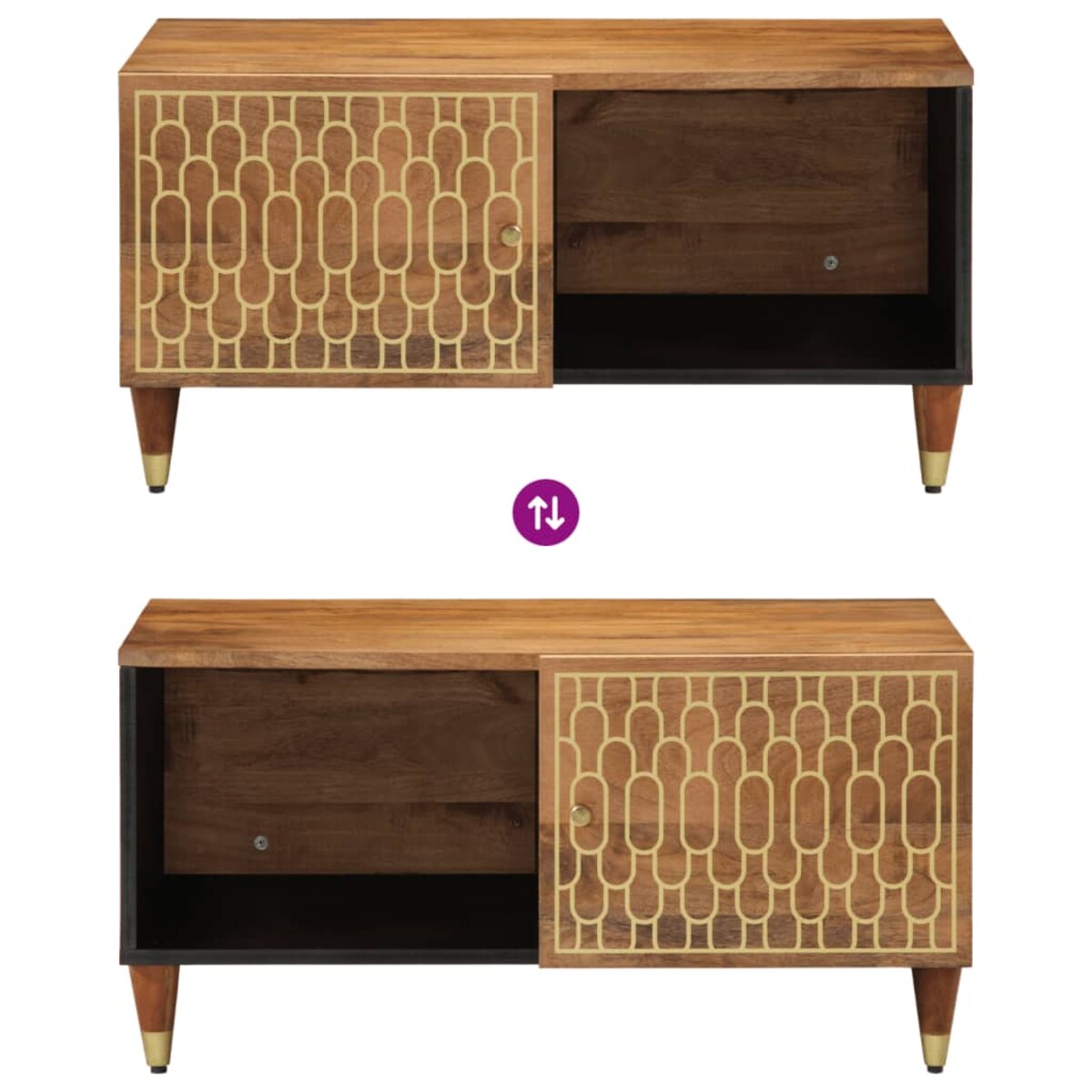 vidaXL Stolik kawowy, 80x50x40 cm, lite drewno mango