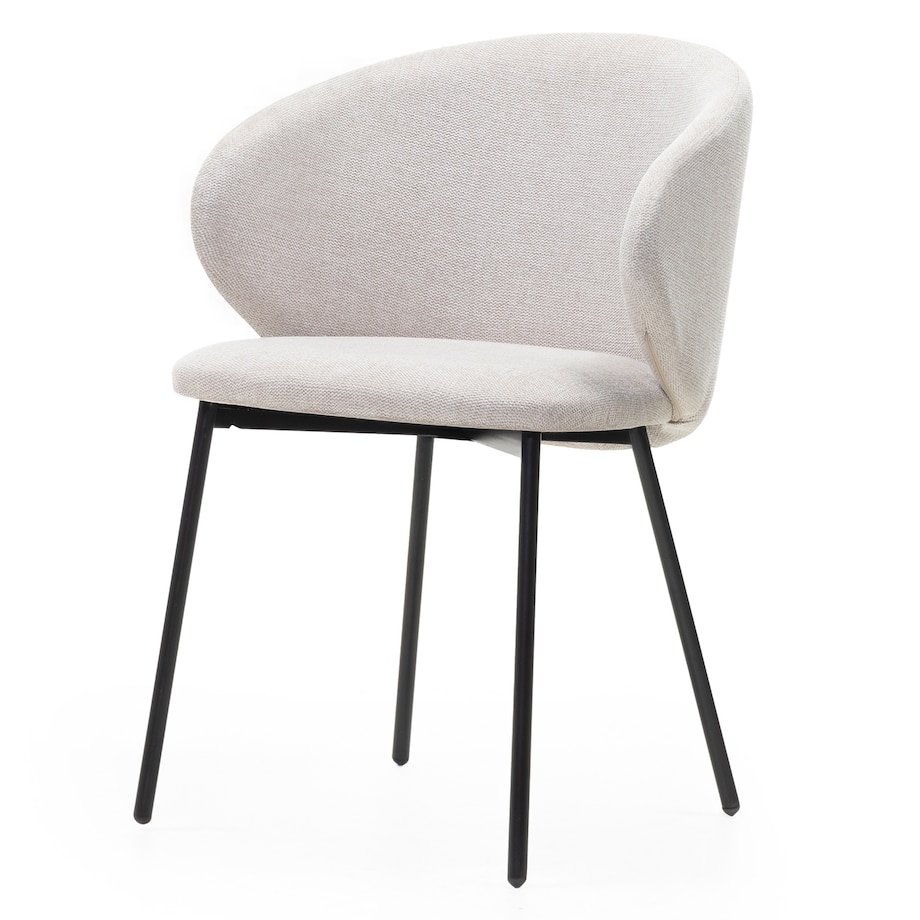 Krzesło tapicerowane jasnoszare/czarne nogi