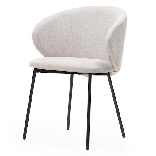 Krzesło tapicerowane jasnoszare/czarne nogi