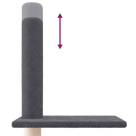 vidaXL Drzewko dla kota, do sufitu, ciemnoszare, 250,5-276,5 cm