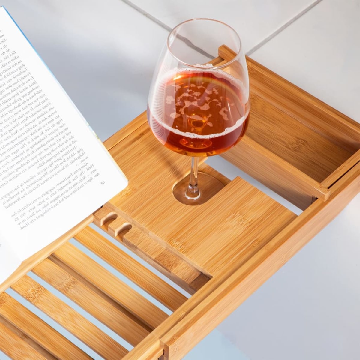 HI Taca na wannę, bambusowa, regulowana, (70-105)x22x4 cm