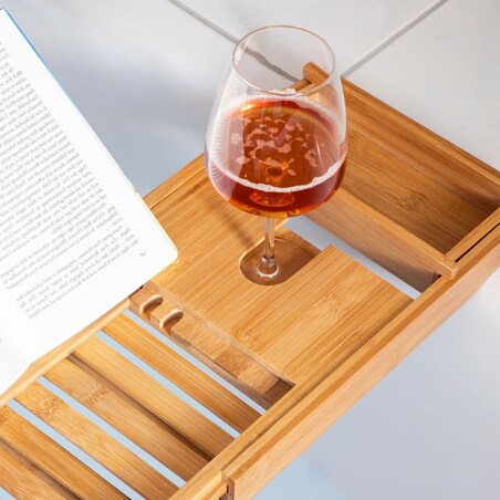 HI Taca na wannę, bambusowa, regulowana, (70-105)x22x4 cm