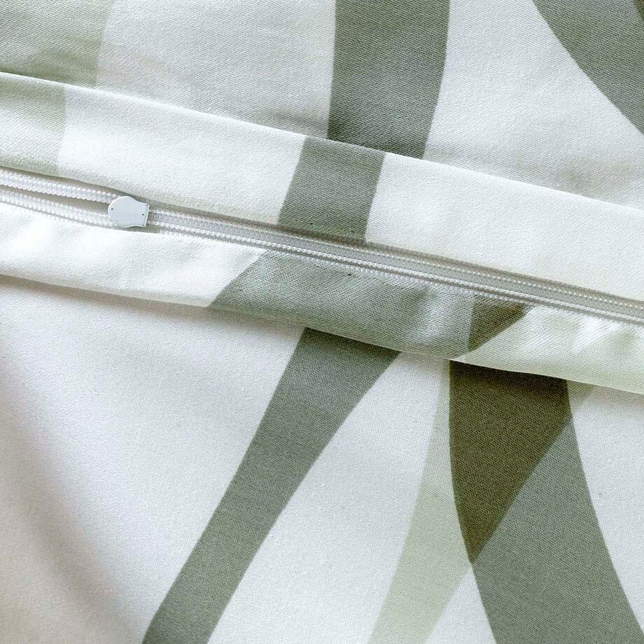 Pościel satyna bawełniana 200x220 Exclusive Grace zielona w dekoracyjne liście