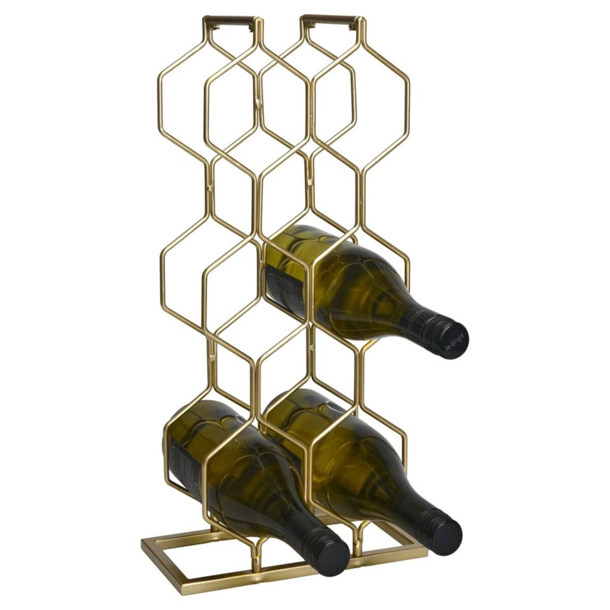Stojak na wino metalowy, na 8 butelek, wys. 48 cm, kolor złoty