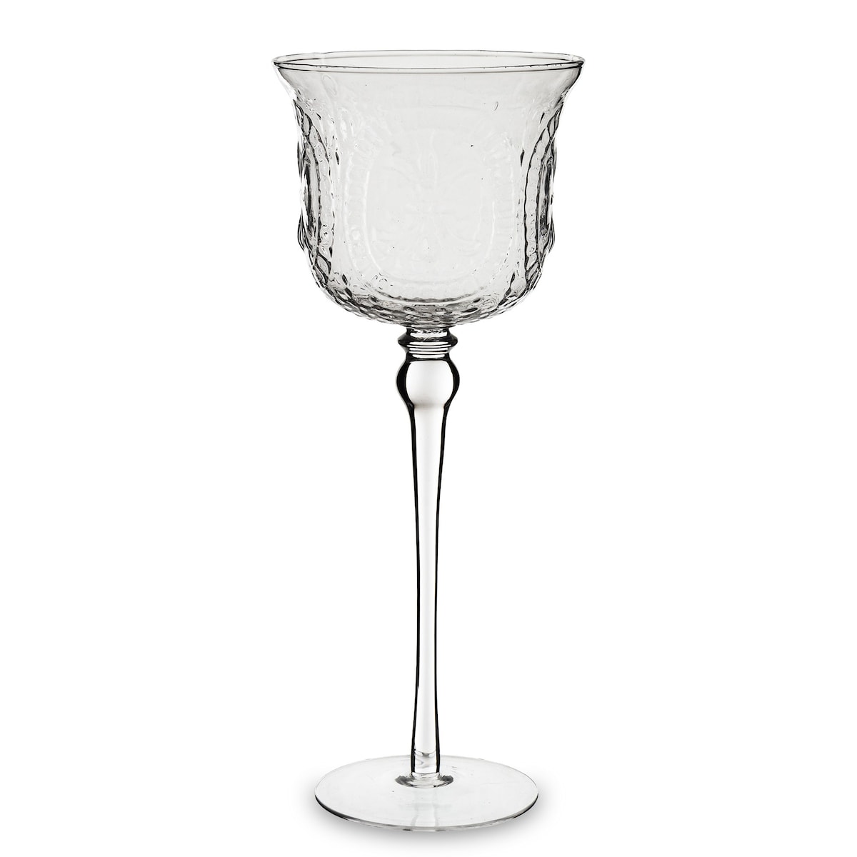 Świecznik szklany 35x14x14 cm CHIAMATA-2 na długiej nóżce