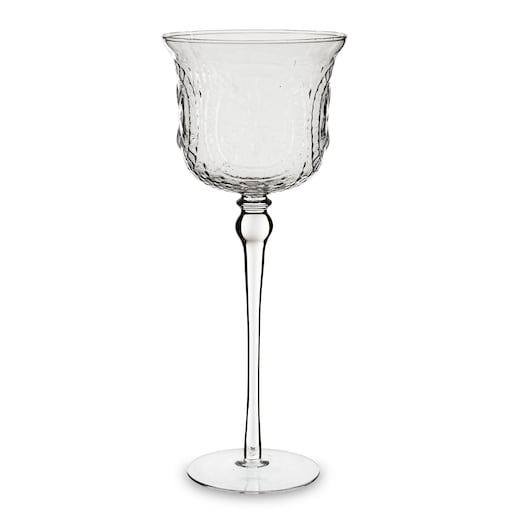 Świecznik szklany 35x14x14 cm CHIAMATA-2 na długiej nóżce