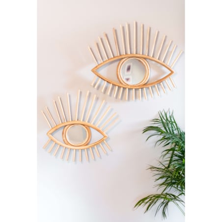 Rattanowe lustro EYE w rozmiarze M