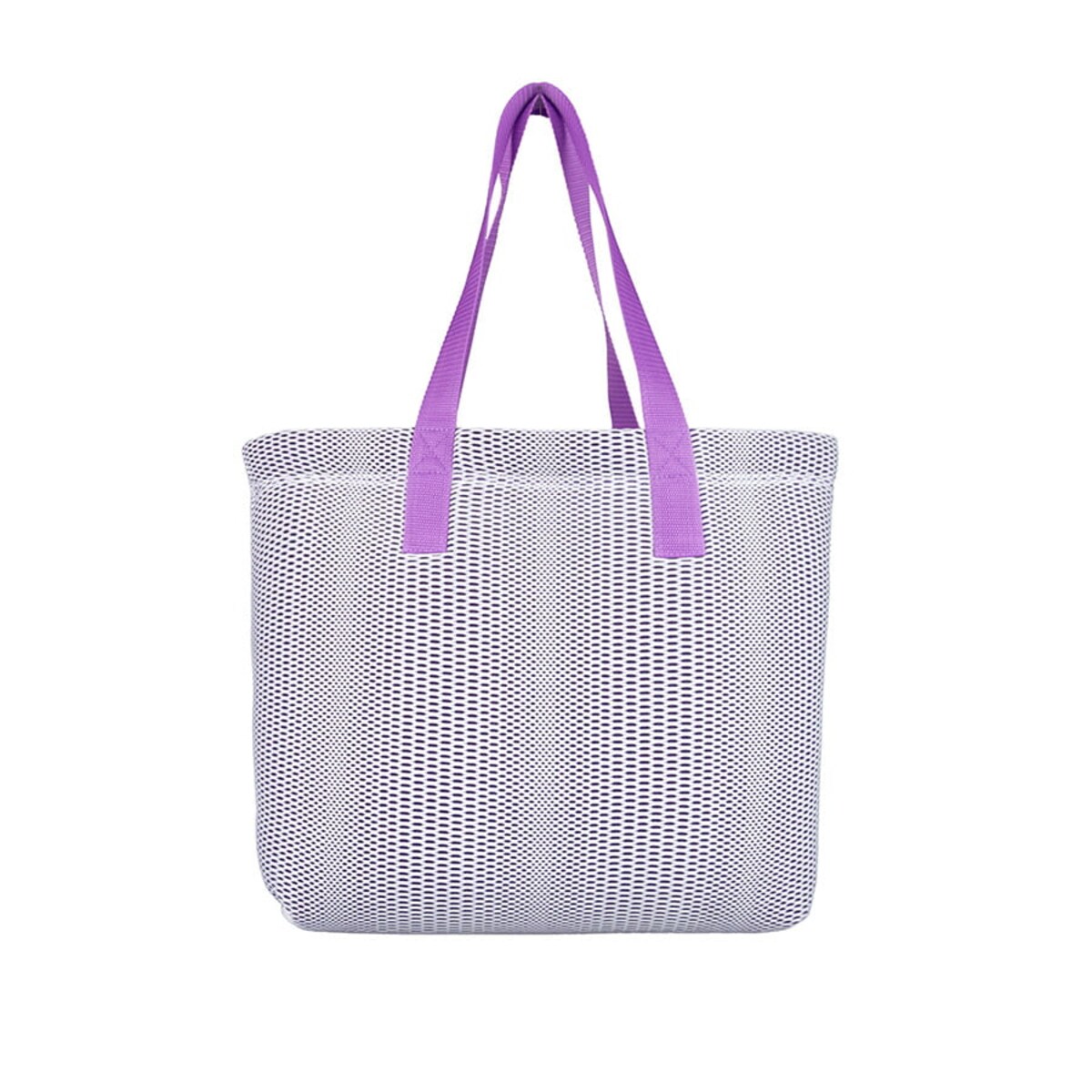 Torba na zakupy fioletowa z fioletowymi uchwytami 45×33 cm