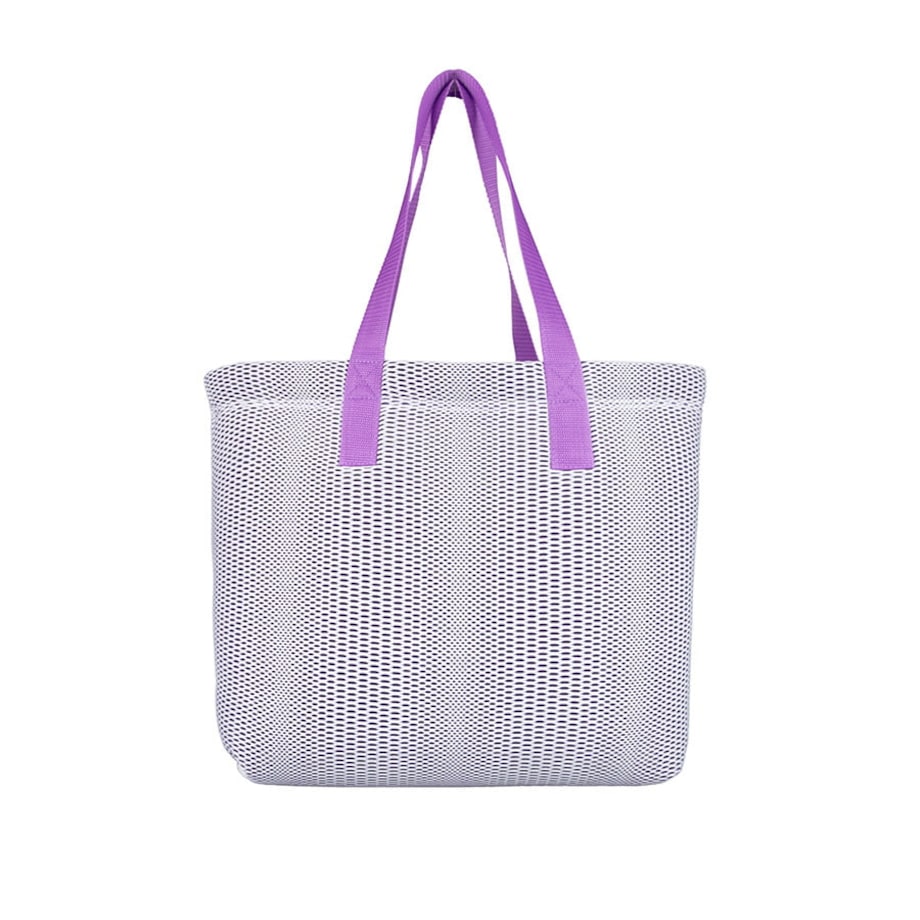 Torba na zakupy fioletowa z fioletowymi uchwytami 45×33 cm