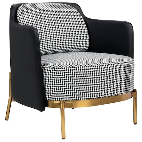 Salonowy fotel wypoczynkowy Venice ze złotą podstawą, King Home