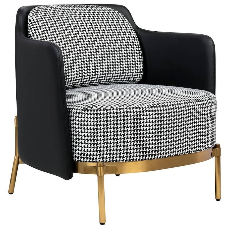 Salonowy fotel wypoczynkowy Venice ze złotą podstawą, King Home