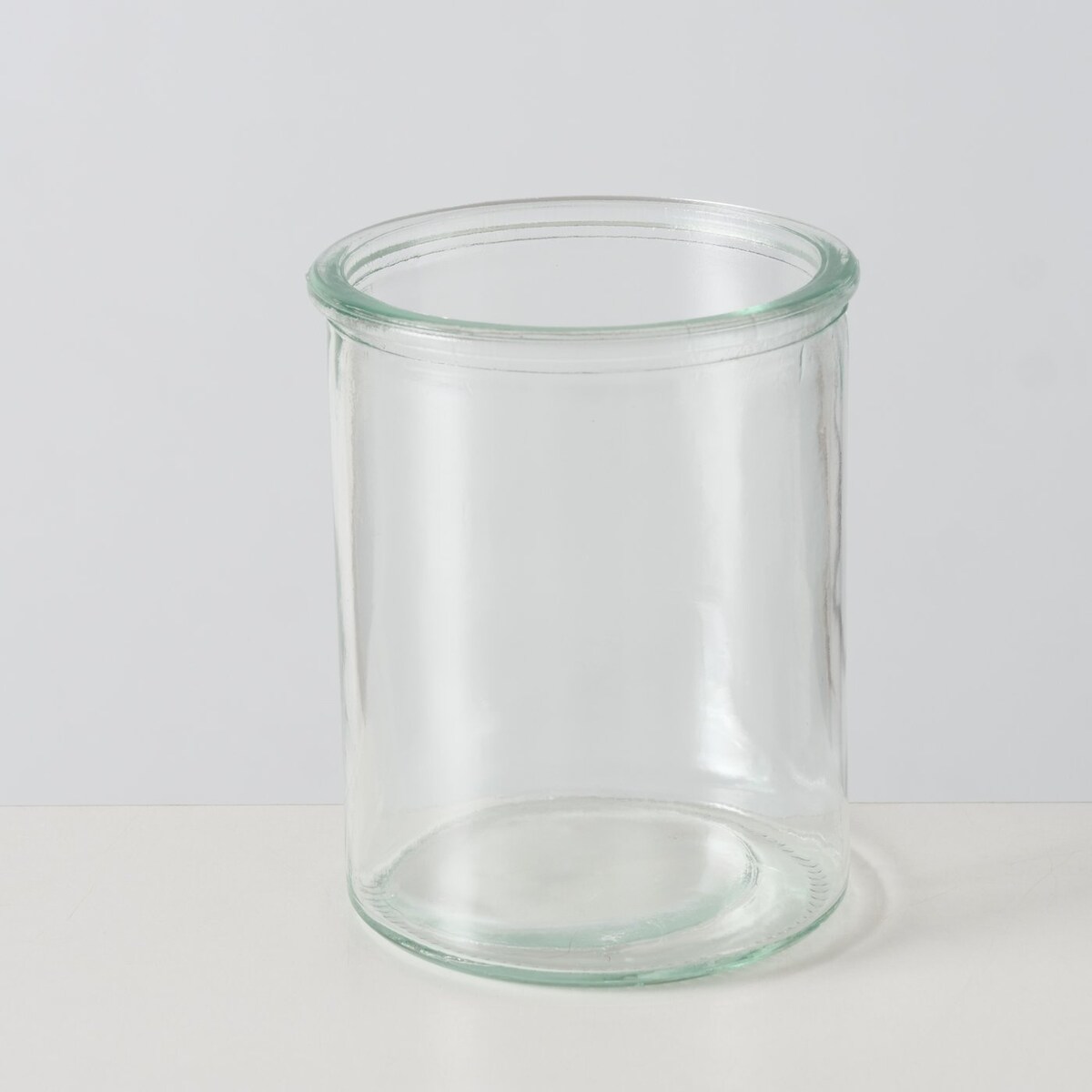 Świecznik bambusowy ze szklanym wkładem TORLA, 23 cm