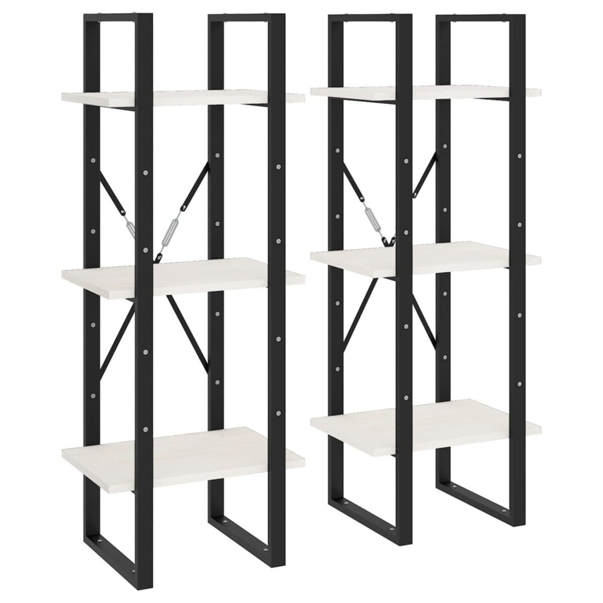 vidaXL Wysoki regał, biały, 40x30x210 cm, lite drewno sosnowe