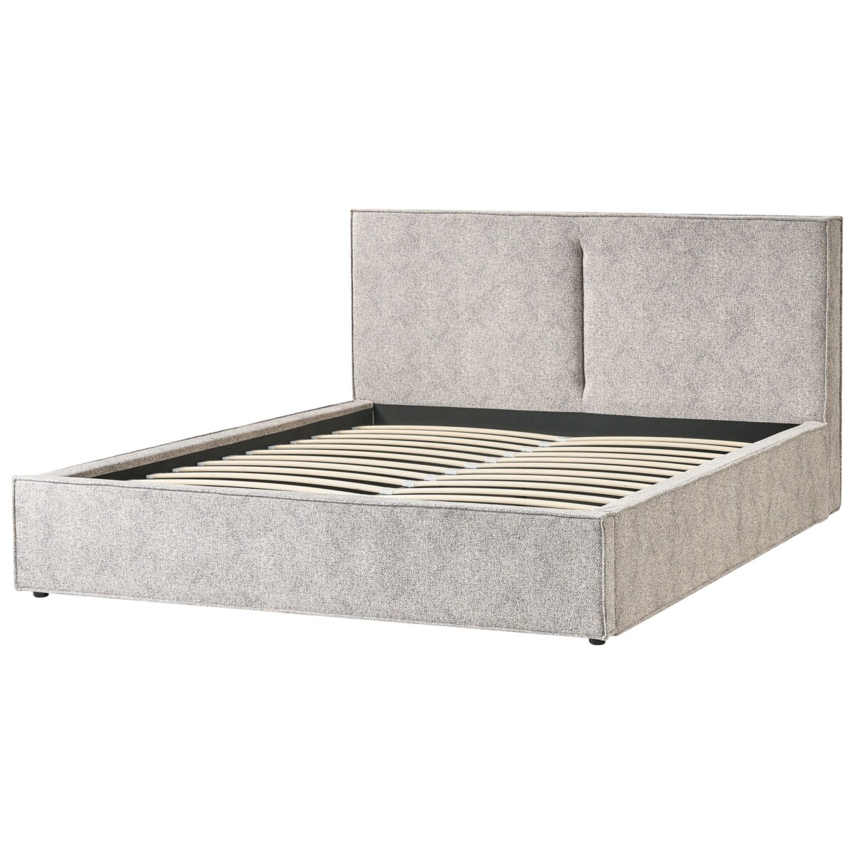 Łóżko z pojemnikiem Dzianina welurowa MOISSAC 180 x 200 cm Szary/ beżowy