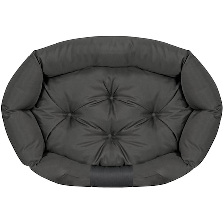Legowisko Dla Psa 80X60 Cm Z Miejscem Na Imię Wodoodporne Owalne Wygodne Czarne