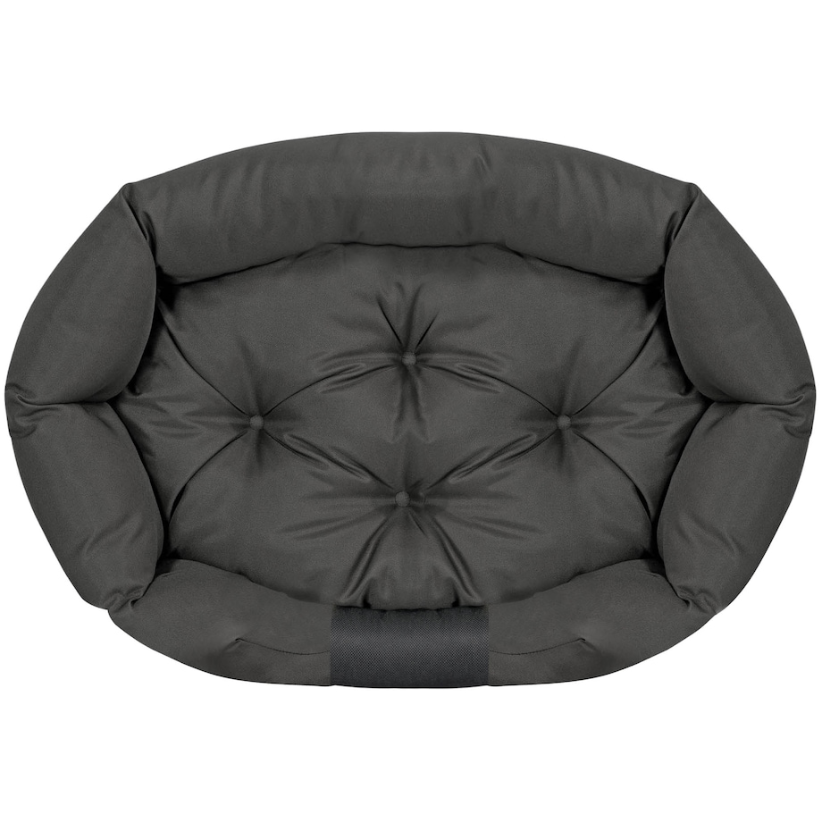 Legowisko Dla Psa 80X60 Cm Z Miejscem Na Imię Wodoodporne Owalne Wygodne Czarne