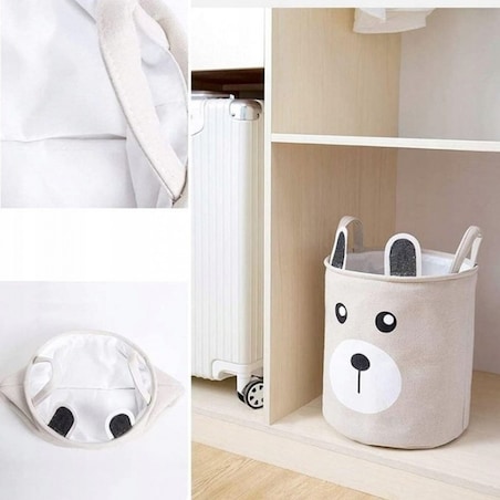 Organizer, pojemnik na zabawki, kosz na pranie MIS 40 x 33 cm beż 43L OR110