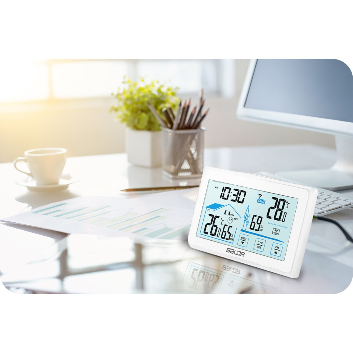 Bezprzewodowa stacja pogodowa pogody higrometr Baldr