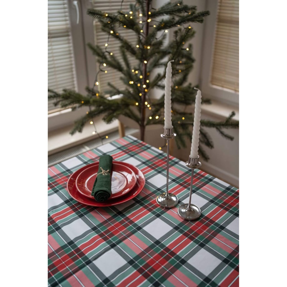 Obrus Świąteczna krata 150 x 250 cm