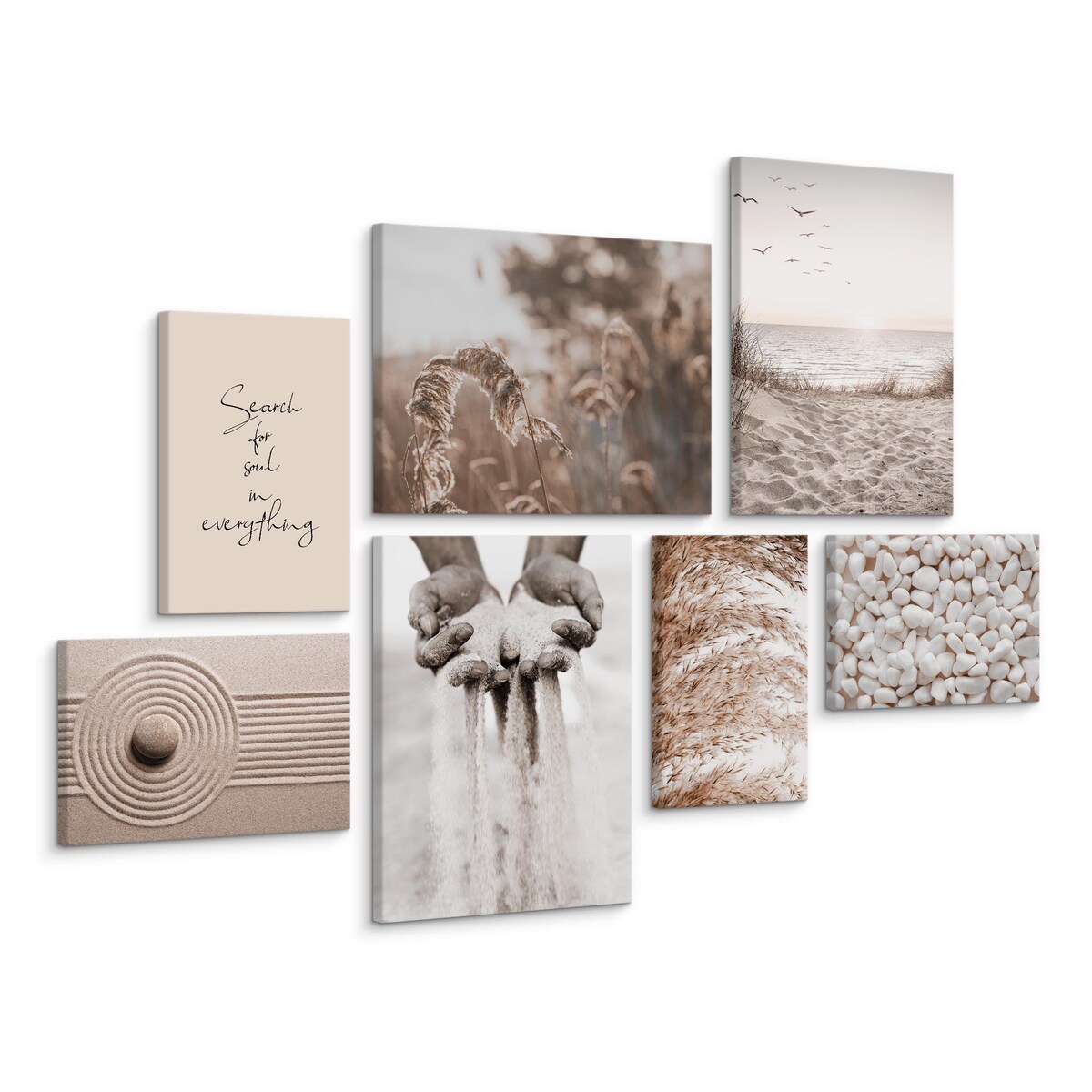 Zestaw Obrazów MORZE Trawy Plaża Boho 110x80cm