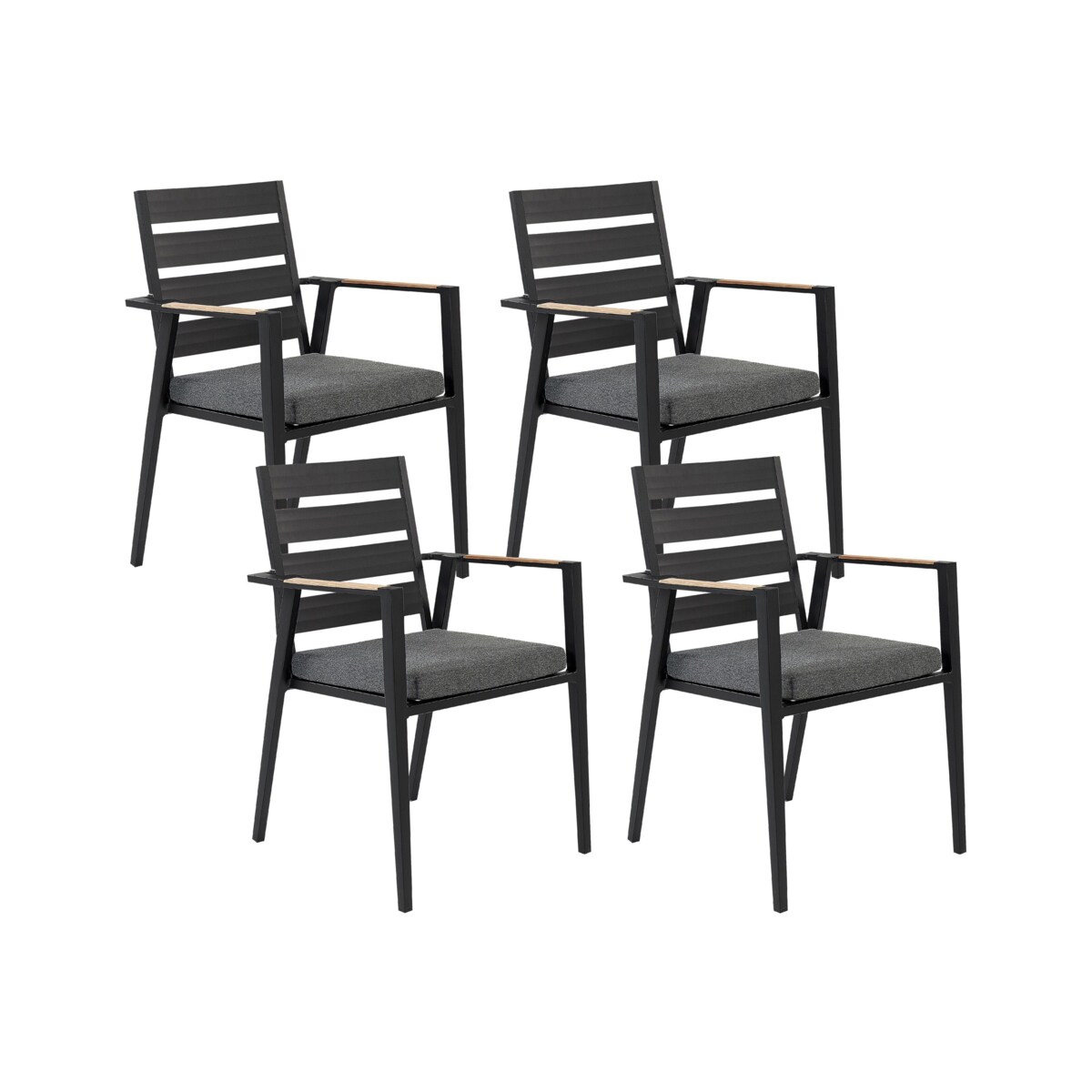 Zestaw 4 krzeseł ogrodowych czarny TAVIANO