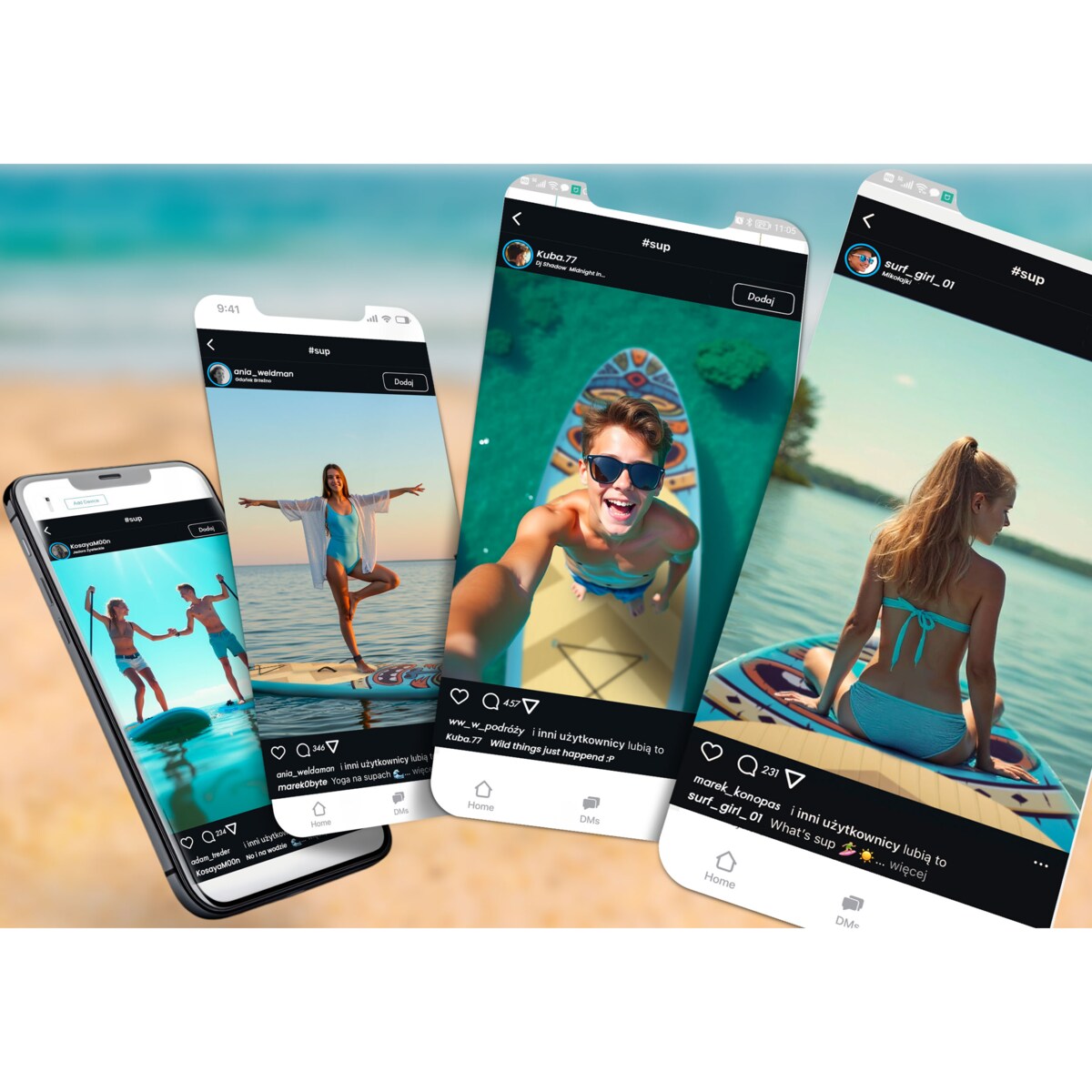 Deska SUP do pływania pompowana Paddle Aquasurf 275cm Soke ZESTAW