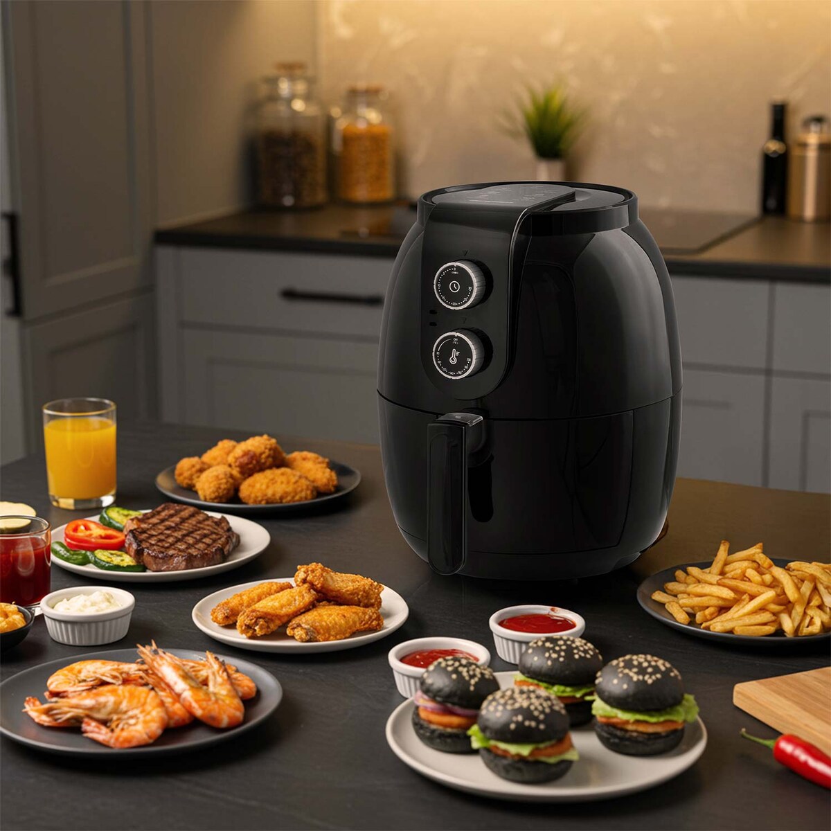 Frytkownica beztłuszczowa AIR FRYER mocna 3.6l Berdsen