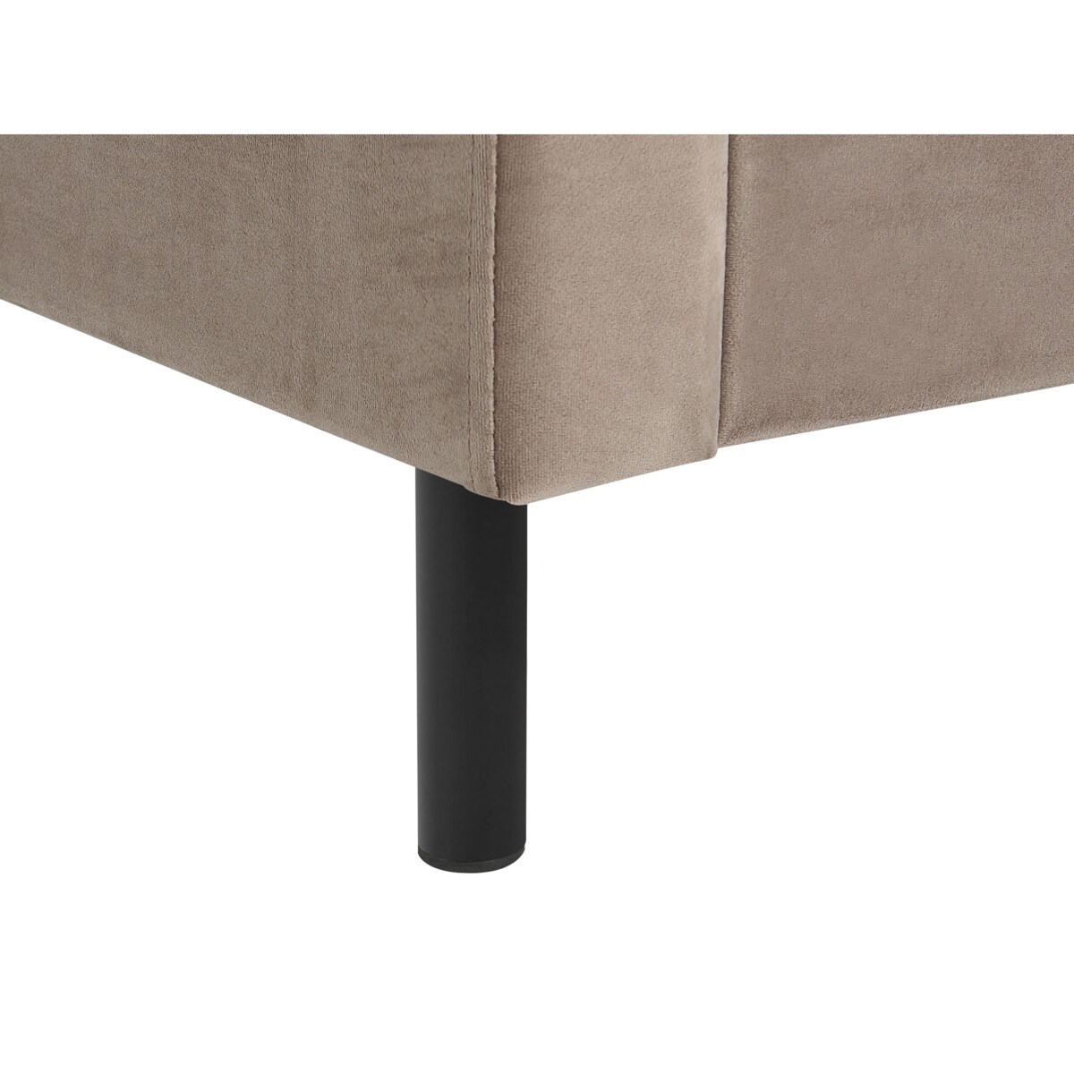 Łóżko welurowe 160 x 200 cm beżowoszare VILLETTE