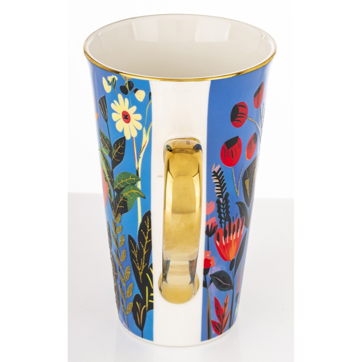 Kubek porcelanowy 700 ml BLUMEN 17x15x10 cm niebieski