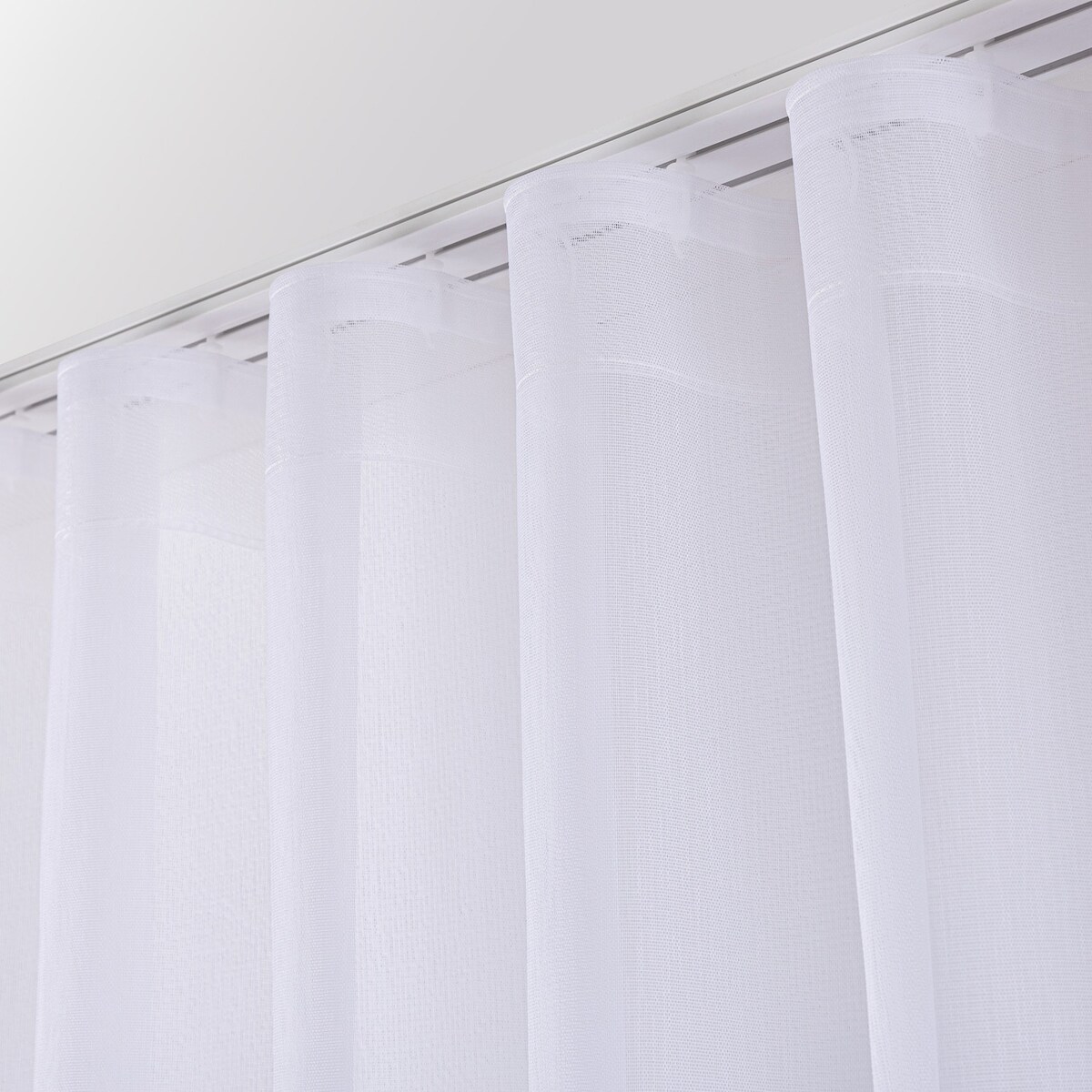 Firana na taśmie wave 300x265 biały ze wzorem