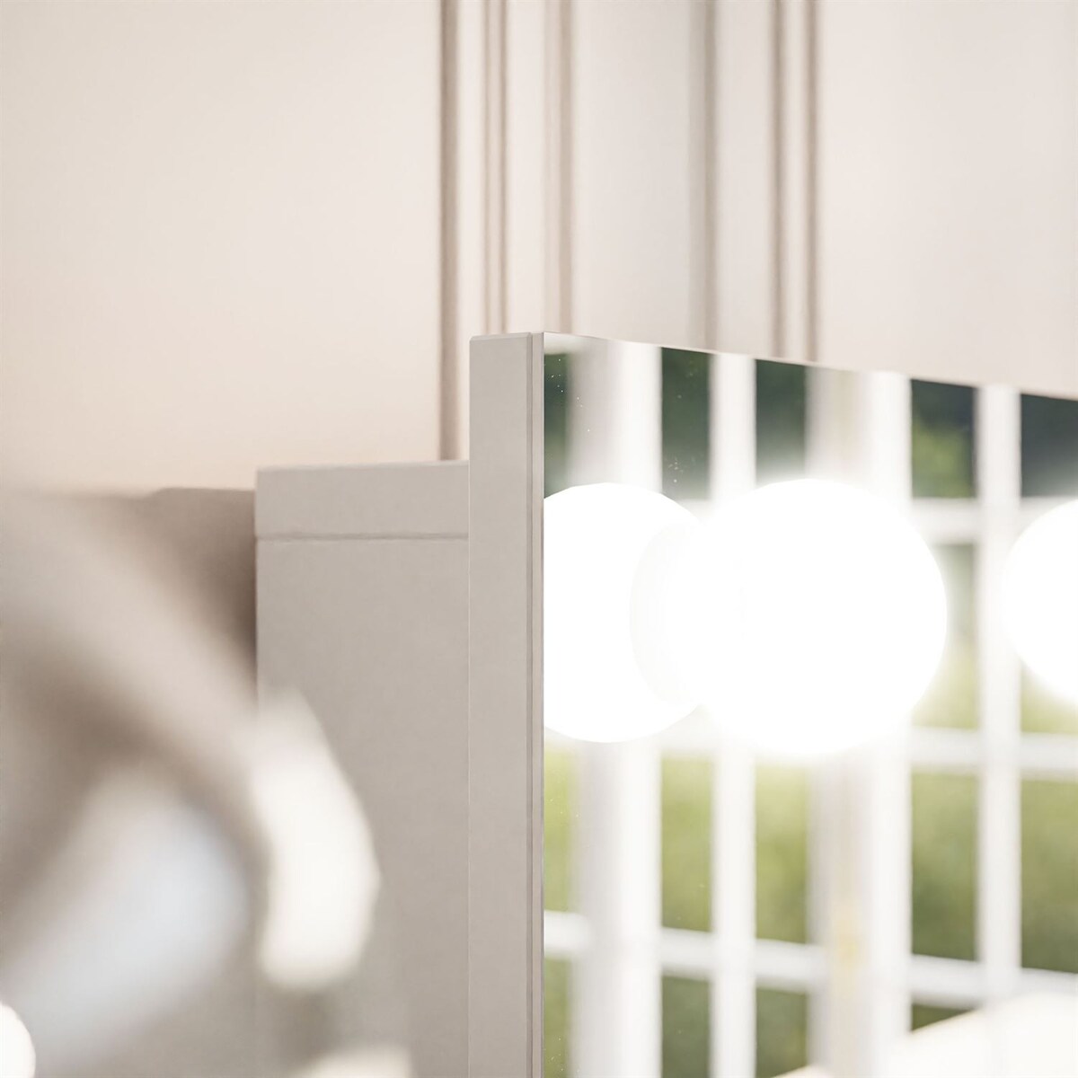 Toaletka MADA ELITE z lustrem i oświetleniem biały mat