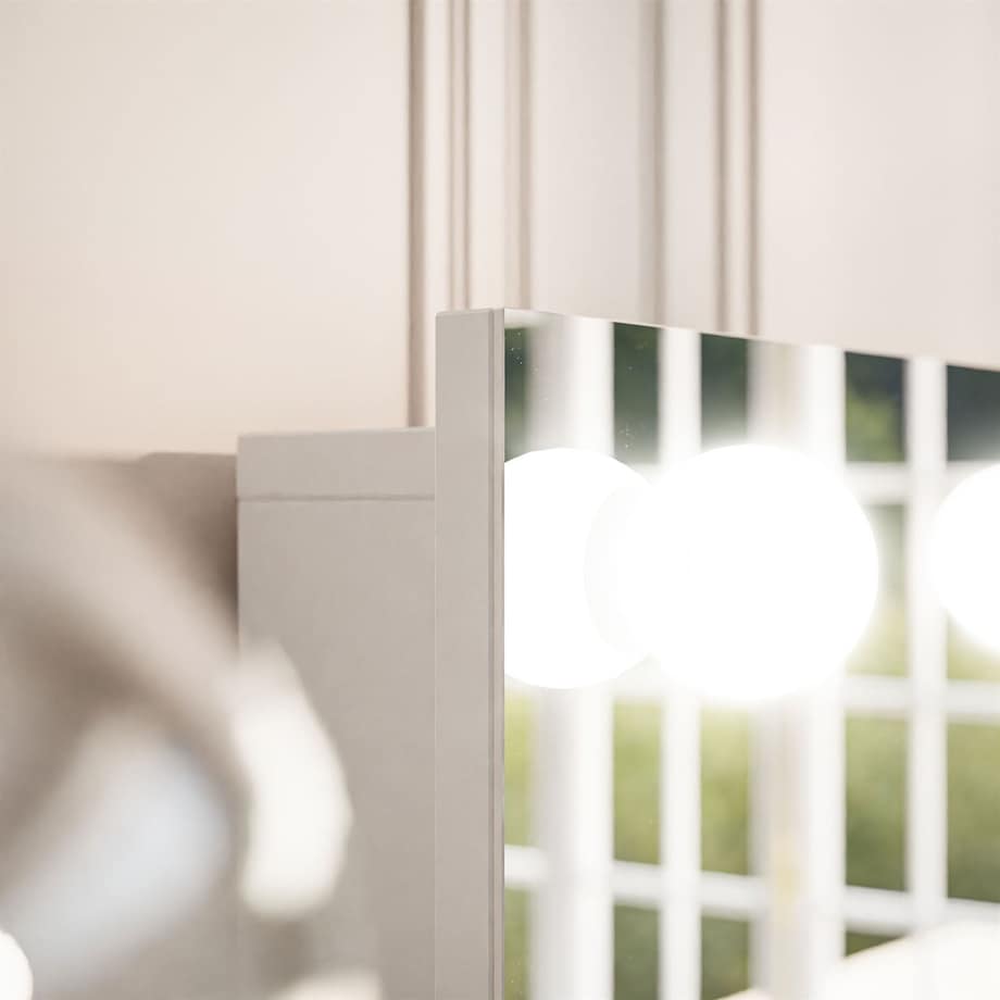 Toaletka MADA ELITE z lustrem i oświetleniem biały mat