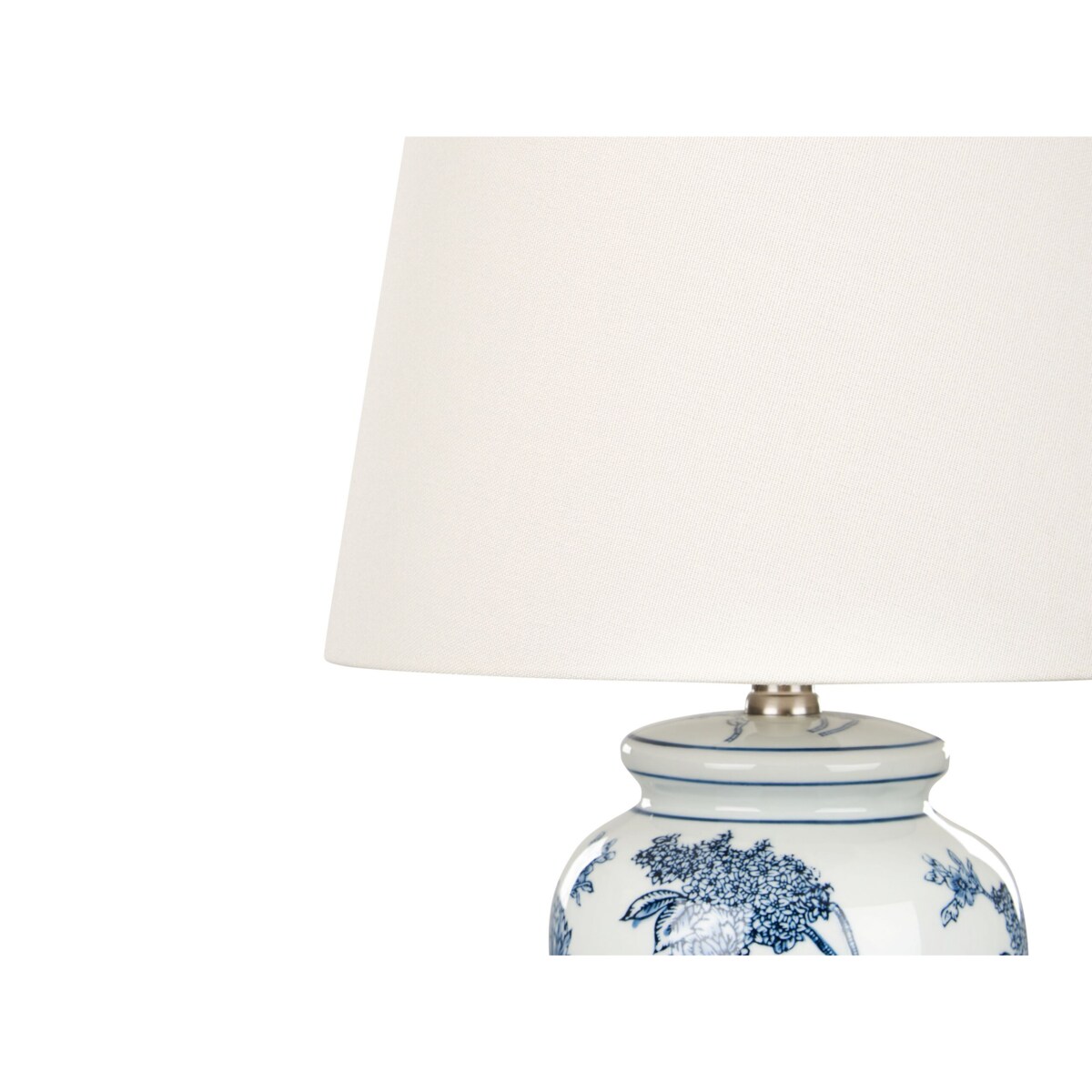 Lampa stołowa porcelanowa biało-niebieska BELUSO