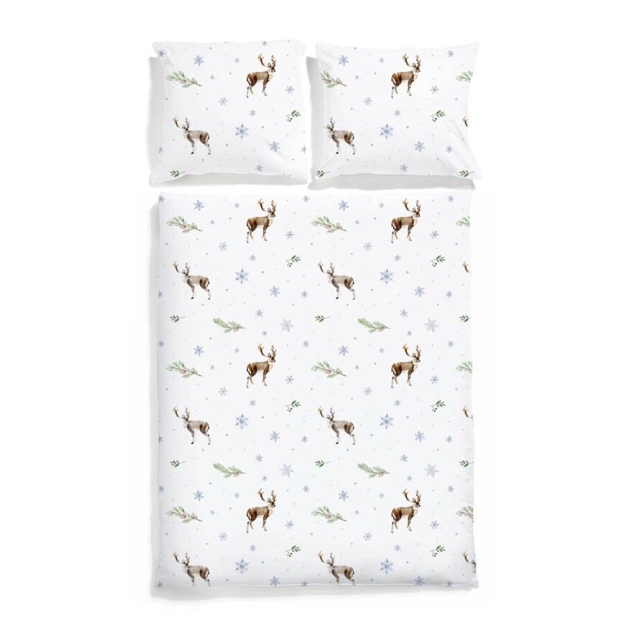 Pościel świąteczna Renifery 240/220 + 2 x 50/60 cm