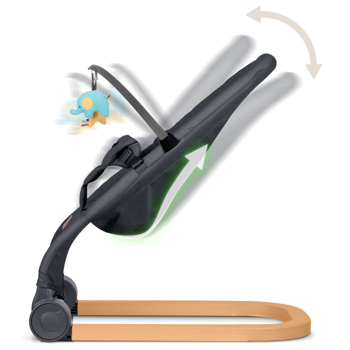 Leżaczek bujany z zabawkami składany bujaczek kołyska Nukido