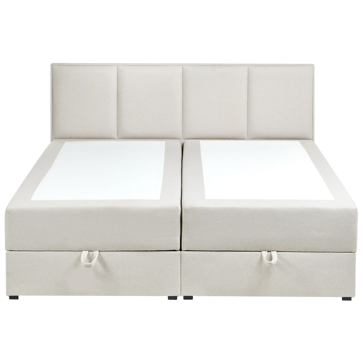 Łóżko kontynentalne z pojemnikiem BARONET 160 x 200 cm Złamana biel