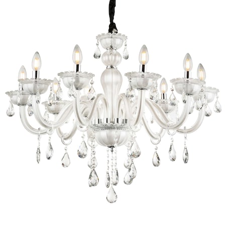 Żyrandol LAMPA wisząca TEEJAY 64118-10 Globo świecznikowa OPRAWA pałacowy zwis z kryształkami maria teresa crystal biały