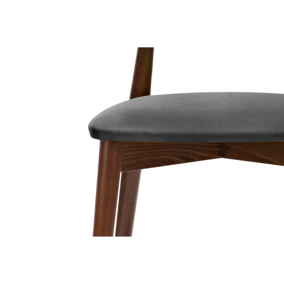 KONSIMO RABI drewniane krzesła 2 sztuki orzech szary welur