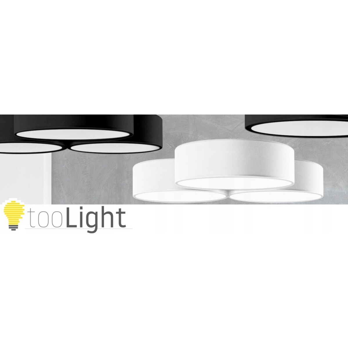 Lampa Sufitowa Plafon Potrójny Żyrandol Czarny E27